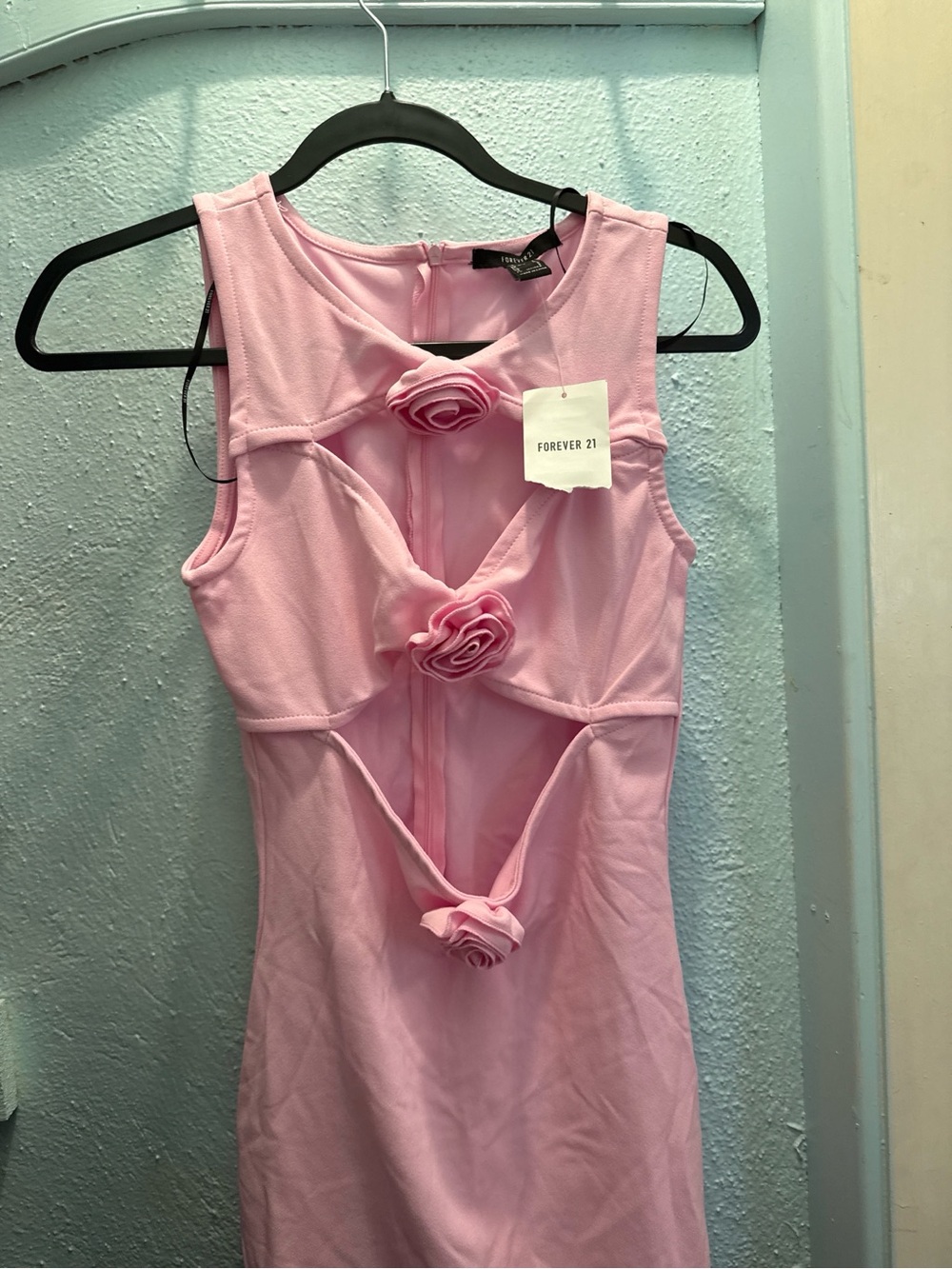 NWT Forever 21 Pink Floral Cutout Bodycon Dress